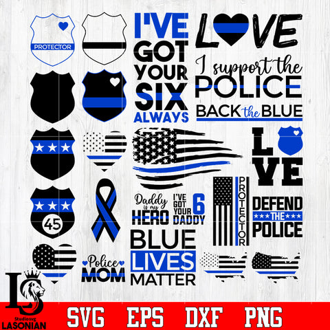 3 bundle Police vector random svg eps dxf png file