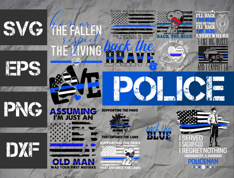 40 bundle Police vector random new svg eps dxf png file