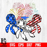 4th of july turtles beauty america flag Independence Day svg eps dxf png file