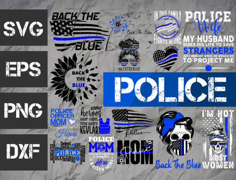 5 bundle Police vector random new svg eps dxf png file