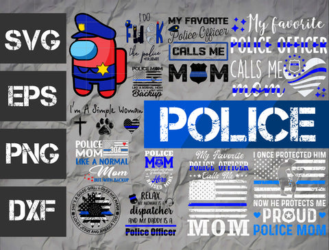 6 bundle Police vector random new svg eps dxf png file