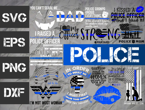 7 bundle Police vector random new svg eps dxf png file