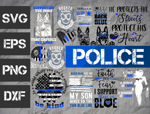 8 bundle Police vector random new svg eps dxf png file