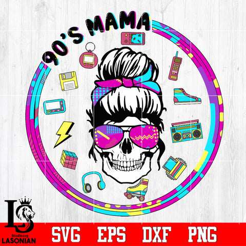 90’s Mama Skull Svg Dxf Eps Png file