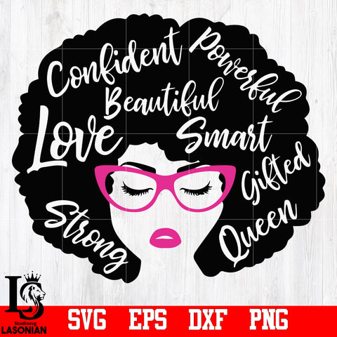 African American Woman, Black woman, Afro woman, Strong, Powerful, Beautiful, Queen, Girl power svg,eps,dxf,png file
