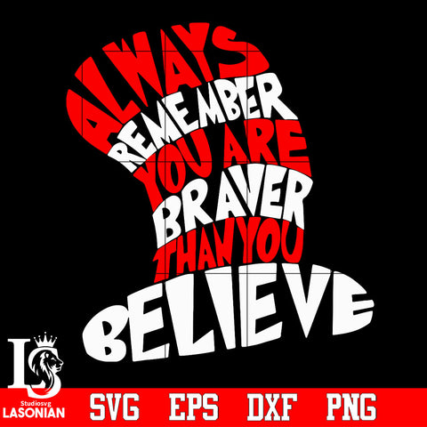 Always ramember you are braver than you believe Svg Dxf Eps Png file