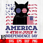 America 4th july black cat Independence Day svg eps dxf png file