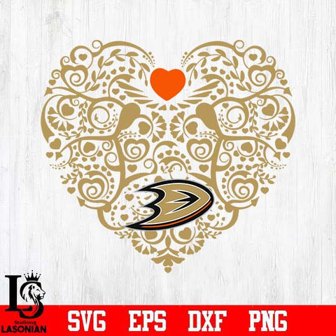 Anaheim Ducks heart svg dxf eps png file