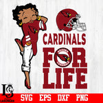 Arizona Cardinals Betty Boop For Life  svg,eps,dxf,png file