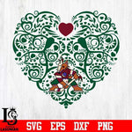 Arizona Coyotes heart svg dxf eps png file