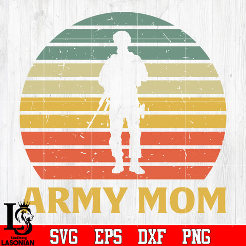 Army Mom Vintage svg eps png dxf file