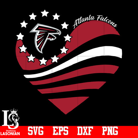 Atlanta Falcons Heart, Atlanta Falcons Love svg,eps,dxf,png file