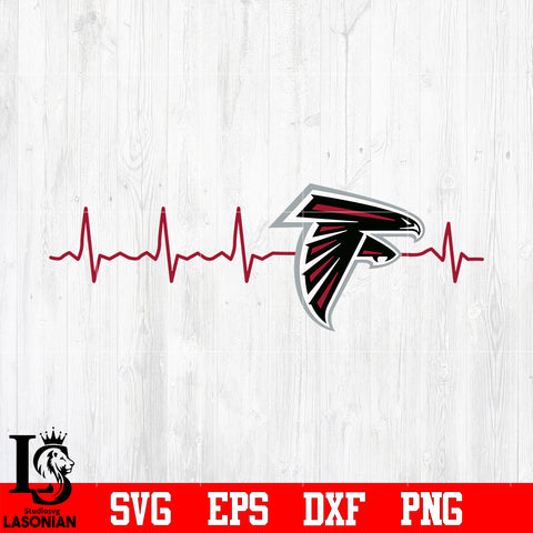 Atlanta Falcons Beat Heart svg eps dxf png file