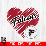 Atlanta Falcons Logo, Atlanta Falcons Heart NFL Svg Dxf Eps Png file