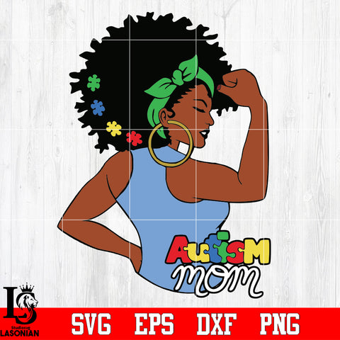 Autism Mom Unbreakable Black Women SVG dxf eps png file