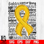 Awareness, Gold Ribbon Svg Dxf Eps Png file