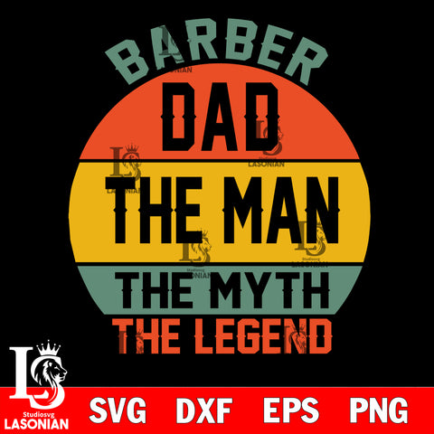 BARBER DAD THE MAN svg dxf eps png file Svg Dxf Eps Png file