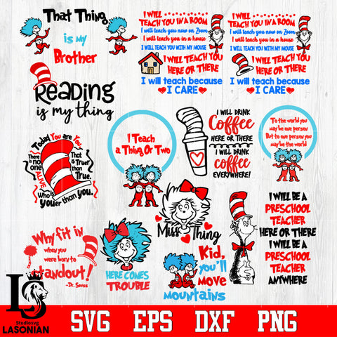 Bundle Reading im my thing, that thing is my sister, miss thing , here comes trouble svg png dxf eps file