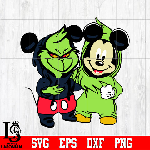 Baby Mickey And Baby Grinch Cosplay Svg Dxf Eps Png file