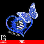 Back The Blue Heart PNG file