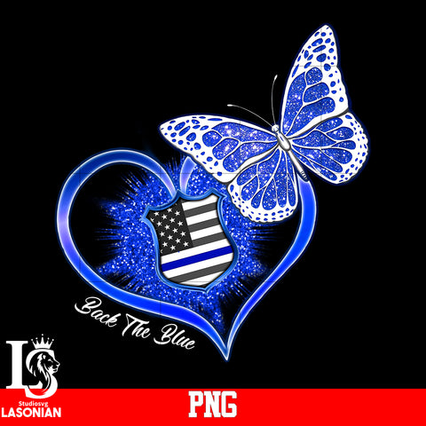 Back The Blue Heart PNG file