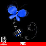 Back The Blue Heart butterfly PNG file