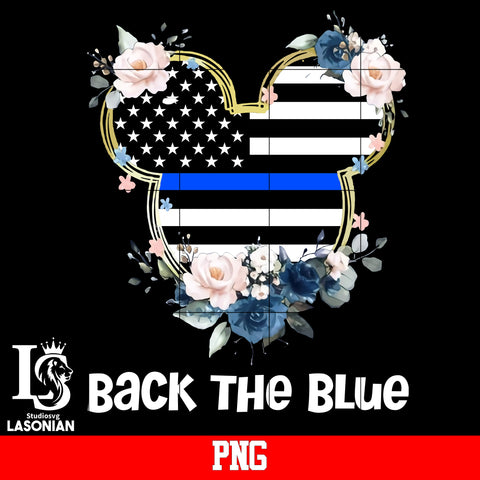 Back The Blue Mickey,Rose PNG file