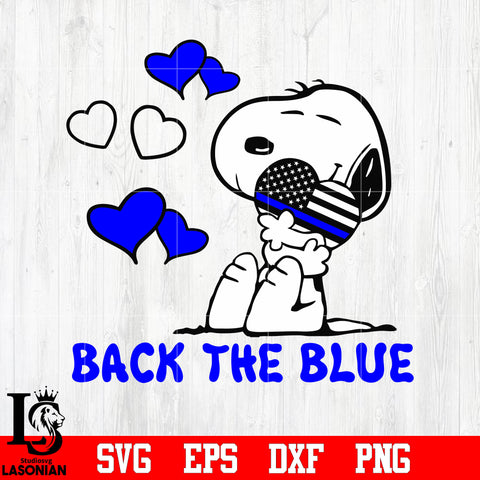 Back The Blue Snoopy Heart svg eps dxf png file