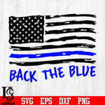 Back the blue police flag svg eps dxf png file