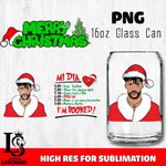 Bad bunny christmas PNG, Mi Dia I'm Booked Glass Cup Wrap , Libbey Can Glass Cup 5 PNG file, digital download