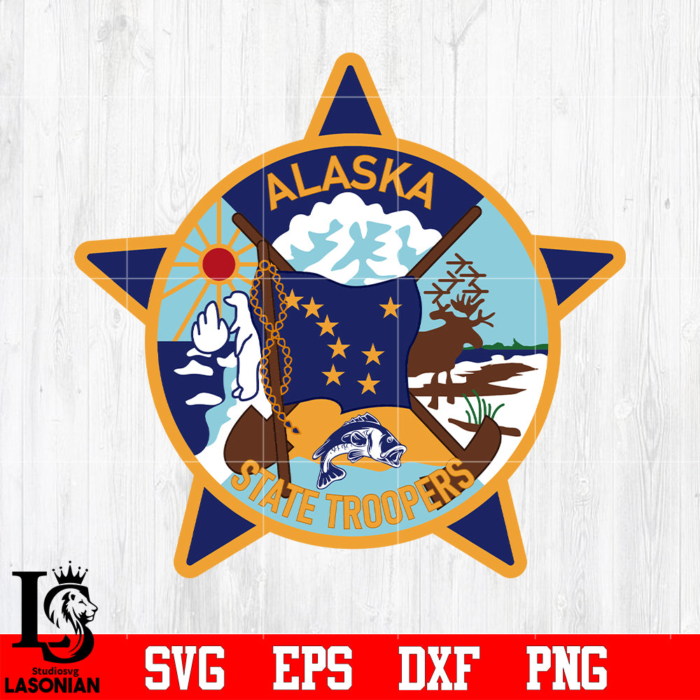 Alaska State Troopers Badge svg eps dxf png file – lasoniansvg