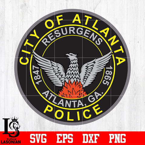 Badge City of Atlanta Police svg eps dxf png file