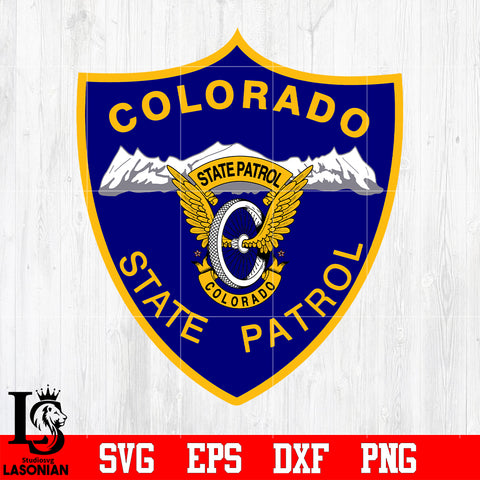 Badge Colorado state patrol police svg eps dxf png file
