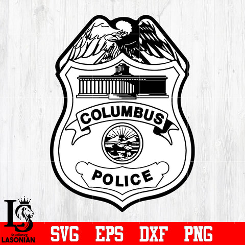 Badge Columbus Police svg eps dxf png file