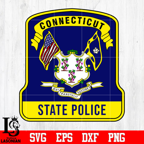 Badge Connecticut State police svg eps dxf png file