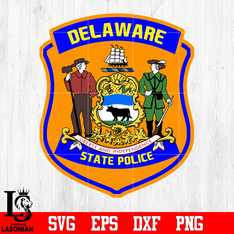 Badge Delaware liberty and independence state Police svg eps dxf png file