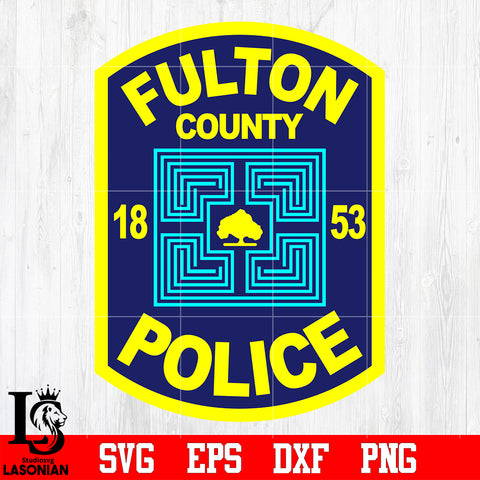 Badge Fulton County Police svg eps dxf png file