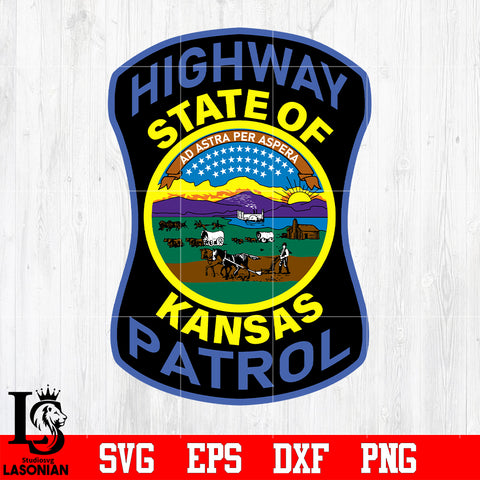 Badge Highway state of kansas patrol svg eps dxf png file