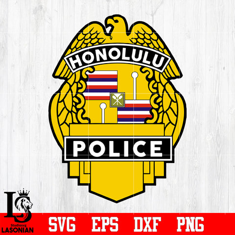 Badge Honolulu Police svg eps dxf png file
