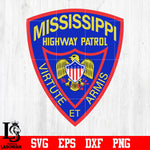 Badge Misissippi highway patrol virtute Armis Police svg eps dxf png file