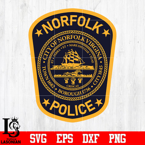 Badge Norfolk police svg eps dxf png file