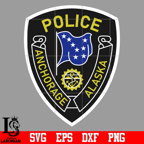 Badge Police Anchorage Alaska svg eps dxf png file