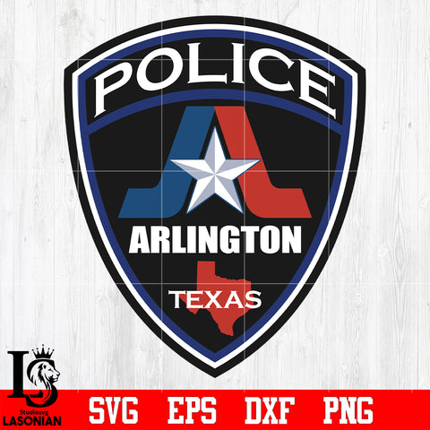 Badge Police Arlington texas svg eps dxf png file