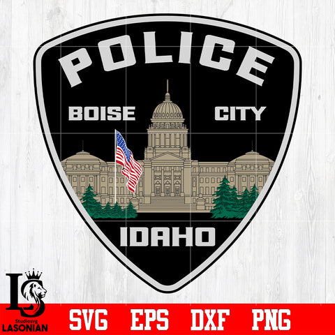 Badge Police Boise City Idaho svg eps dxf png file