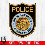 Badge Police City of sacramento founded in 1849 svg eps dxf png file