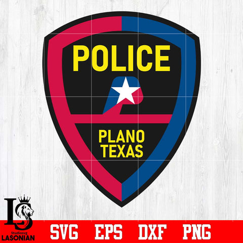 Badge Police Plano Texas svg eps dxf png file