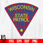 Badge Police Wisconsin state patrol svg eps dxf png file