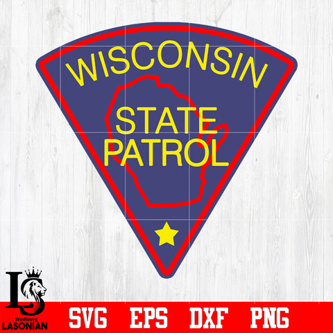 Badge Police Wisconsin state patrol svg eps dxf png file
