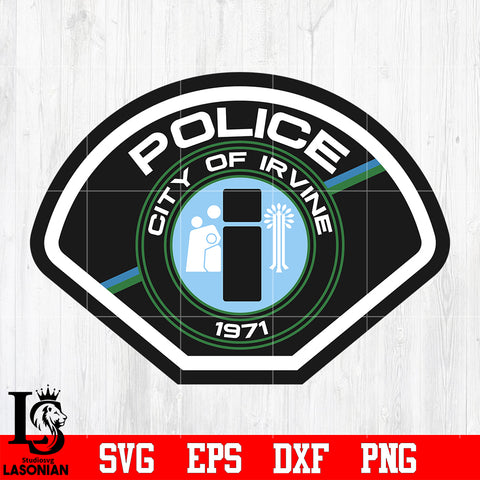 Badge Police city of irvine 1971 svg eps dxf png file