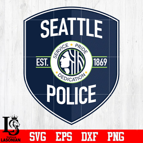 Badge Seattle est 1869 Police svg eps dxf png file